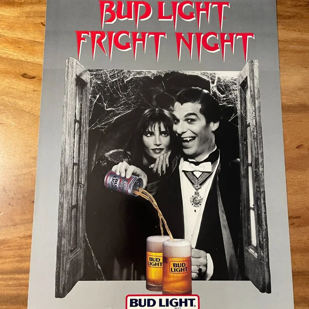 Bud Light Fright Night Peak 80's Horror Poster Lot 3 Halloween Vtg 1985 - Picture 5 of 6